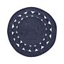 Area Rug Dark Blue Jute Ø 120 Cm Round Handwoven