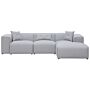 Corner Sofa Light Grey 3 Seater Extra Scatter Cushions