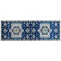 Runner Rug Blue And Beige Polyester 80 X 240 Cm Geometric Pattern Anti-slip Bottom