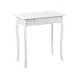 Console Table White Mdf Wooden Legs 75 X 40 X 77 Cm With Drawer Hallway Living Room Furniture French Design