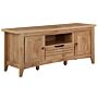 Tv Stand Light Wood For Up To 65ʺ Tv Media Unit With 2 Cabinets Drawer Shelf