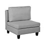 1-seat Section Light Grey Fabric Upholstered Armchair Module Piece