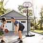 Homcom Portable Basketball Stand Net Hoop W/ Wheels-black/white