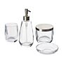 4-piece Bathroom Accessories Set Clear Glass Glam Soap Dispenser Soap Dish Toothrbrush Holder Cup