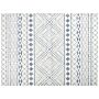 Area Rug White And Blue Polyester Cotton Backing 300 X 400 Cm Decorative Floor Mat