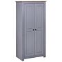 Vidaxl Wardrobe Grey 80x50x171.5 Cm Solid Pine Panama Range