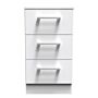 Devon Wireless Charging 3 Drawer Bedside Cabinet In White