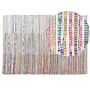 Area Rag Rug Multicolour Stripes Cotton 140 X 200 Cm Rectangular Hand Woven