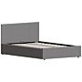 Lisbon Small Double Ottoman Faux Leather Bed, Grey