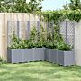 Vidaxl Garden Planter With Trellis Grey 160x160x140 Cm Pp