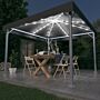 Vidaxl Gazebo With Led String Lights 300x300 Cm Anthracite Aluminium