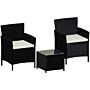 Garden Vida Bali 2 Seater Square Table, Black