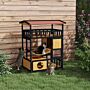 Pawhut Outdoor Cat Shelter, Four-tier Wooden Feral Cat House, With Suspension Bridge, Cat Houses, Balcony, Escape Doors