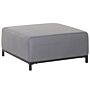 Ottoman Grey Fabric Upholstery Black Aluminium Legs Metal Frame Outdoor And Indoor Water Resistant