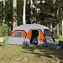 Vidaxl Camping Tent 9-person Grey And Orange Blackout Fabric Waterproof