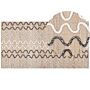 Area Rug Carpet Beige Jute Geometric Pattern 80 X 150 Cm