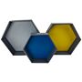 Set Of 3 Wooden Hexagon Shelves