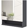 Kleankin Bathroom Mirror Cabinet, Wall Mounted Bathroom Storage Cupboard With Adjustable Shelves, 55w X 17d X 55hcm, Light Grey