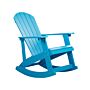 Garden Rocking Chair Blue Plastic Wood Slatted Design