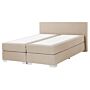 Eu King Size Continental Bed 5ft3 Beige Fabric With Pocket Spring Mattress