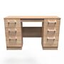 Devon 6 Drawer Kneehole Desk In Bardolino Oak