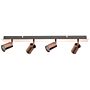 Ceiling Track Lamp 4 Lights Copper Metal Adjustable