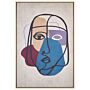 Canvas Art Print Multicolour 93 X 63 Cm Glam Abstract Face Lady Mdf Frame