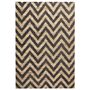 Area Rug Beige Black Jute 160 X 230 Cm Braided Handmade Natural Boho Style Textile