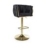 Bellaire Brushed Velvet Black Bar Stool