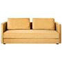 Sofa Bed Yellow Velvet 3 Seater Storage Compartment Removable Cushions Modern Beliani