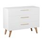 Chest Of Drawers White 3 Drawers Matte Finish