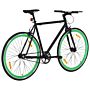 Vidaxl Fixed Gear Bike Black And Green 700c 55 Cm