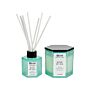 Set Of Scented Candle And Fragrance Stick Diffuser Blue 100% Soy Wax Cotton Wick Glass Fresh Wind Of Sea