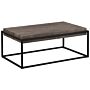 Coffee Table Light Wood Top Black Metal Frame 115 X 64 Cm Rectangular