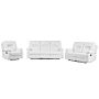 Living Room Set 3 Seater 2 Seater Armchair White Recliner Faux Leather Manually Adjustable Back And Footrest