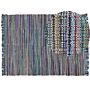 Rag Rug Blue Cotton 160 X 230 Cm Rectangular Handmade