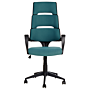 Office Chair Teal Blue Fabric Swivel Desk Computer Adjustable Seat Reclining Backrest