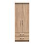 Devon Tall 2 Drawer Wardrobe In Bardolino Oak