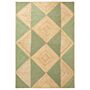 Area Rug Beige And Green Jute 160 X 230 Cm Braided Handmade Natural Boho Style Textile