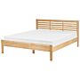 Bed Light Wood Eu King Size 5ft3 Headboard Slatted