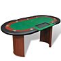 Vidaxl 10-player Poker Table With Dealer Area And Chip Tray Green