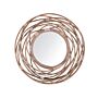 Wall Mirror Sand Beige Rattan Ø 75 Cm Decorative