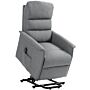 Homcom Electric Power Lift Recliner Chair With Spring Pack Seat, Fabric Recliner Armchair With Footrest, Remote, Side Pockets, Reclining Chair, Grey