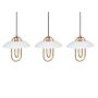 Pendant Lamp Gold And White Metal Handmade 3 Point Lighting Modern Decorative Lights Living Room Decor