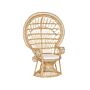 Peacock Chair Beige Rattan 150 X 68 Cm Wicker Seat Pillow High Back