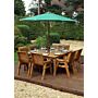 Eight Seater Square Table Set - Green