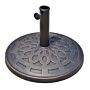 Outsunny 14kg Round Garden Parasol Base Holder Decorative Resin Market Umbrella Stand With Adjustable Coupler, Bronze