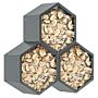 Outsunny Three-shelf Hexagon Metal Firewood Rack - Grey