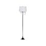 Floor Lamp White Polycotton 170 Cm Drum Shade Crystal Beads Beliani