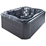 Hot Tub Grey Acrylic 180 X 215 Cm 4 Seats 19 Hydromassage Jets Wood Effect Aluminium Case With Led Light